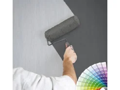 Bricoflor Vlies Strukturtapete in Hellgrau überstreichbare Vliestapete Dünne Linien Schlicht Einfarbige Tapete mit Vinyl zum überstreichen für Flur