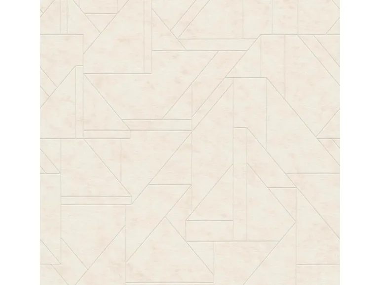 Bricoflor Vliestapete Weiß Creme Ideal für Badezimmer und Schlafzimmer Weiße Tapete Geometrische Muster Hoch Waschbeständig