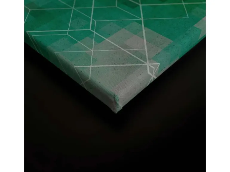 Bricoflor Wandbild Grün Abstrakt Für Wohnzimmer Und Büro Leinwandbild Geometrisch Mit Pixeln In 90 X 60 Cm Deko Bild Farbverlauf