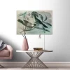 Bricoflor Wandbild Mit Vogel Gezeichnet Vintage Leinwand Bild Mit Vogel Und Baum Design Nostalgie Stil Canvas Keilrahmen Bild In Grün Für Schlafzimmer