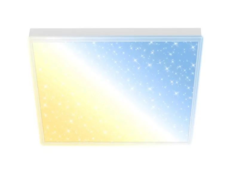 Brilo CCT LED Panel 21 W Sternenhimmel Rahmenlos mit Leuchtkante 38 cm Weiß