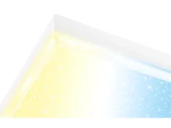 Brilo CCT LED Panel 21 W Sternenhimmel Rahmenlos mit Leuchtkante 38 cm Weiß