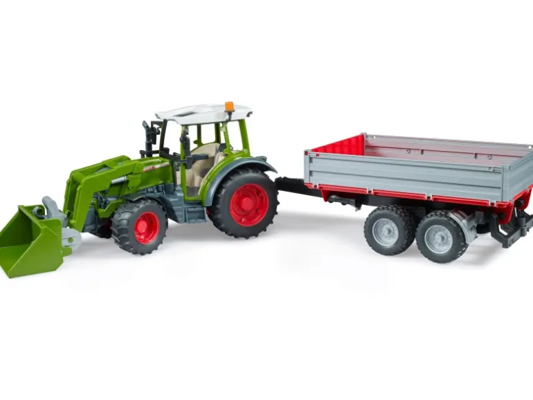 Bruder Spielzeug Miniatur-Traktor Fendt Vario 211 mit Frontlader u. Bordwandanh.