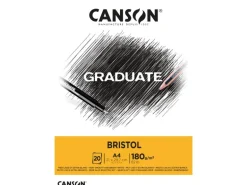 CANSON Graduate Bristol Papier sehr glatt A4 Hellweiß 20 Blatt