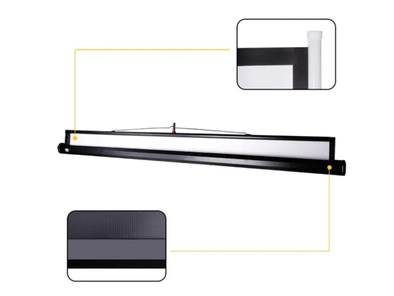 CCLIFE Beamer Leinwand mit Stativ Inklusiv Montagematerial 99 Zoll Projektionsleinwand Rolloleinwand Heimkino Mobile