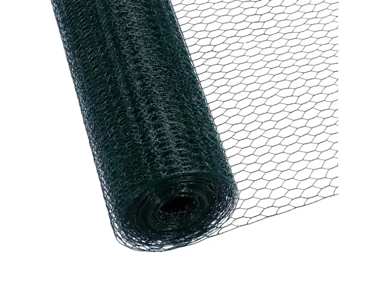 CCLIFE Hühnerzaun Geflügelnetz 25mm Maschenweite 100cm Höhe 25m Länge PVC-Beschichtet Grün