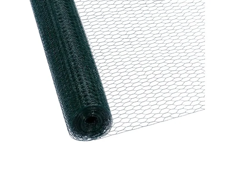 CCLIFE Hühnerzaun Geflügelnetz 45mm Maschenweite 100cm Höhe 15m Länge PVC-Beschichtet Grün