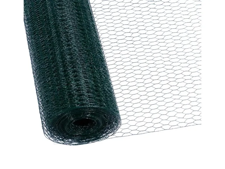 CCLIFE Hühnerzaun Geflügelnetz 45mm Maschenweite 100cm Höhe 50m Länge PVC-Beschichtet Grün