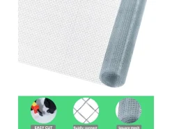 CCLIFE Hühnerzaun Geflügelnetz 6.3mm Maschenweite 100cm Höhe 2m Länge Verzinkt Silber