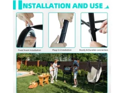 CCLIFE Hängesessel mit Gestell Kissen Hängeschaukel Hängestuhl Bis 100kg Indoor Outdoor Garten Beige