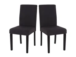 CHEFGASTRO Esszimmerstuhl 2er-Set Klassisch & Zeitlos 90x43x56cm Sitzhöhe 45cm Textil Dunkle Beine Schwarz