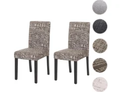 CHEFGASTRO Esszimmerstuhl 2er-Set Klassisch & Zeitlos 90x43x56cm Sitzhöhe 45cm Textil Dunkle Beine Schwarz
