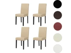CHEFGASTRO Esszimmerstuhl 4er-Set Klassisch & Zeitlos 90x43x56cm Sitzhöhe 45cm Leder Rot Helle Beine