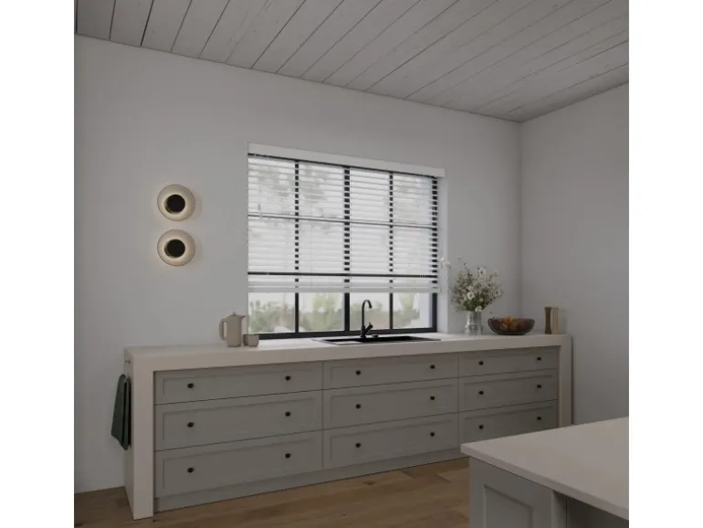 Cocoon Home Concepts Holz Jalousien 220 x 175 50mm Lamellen Weiß