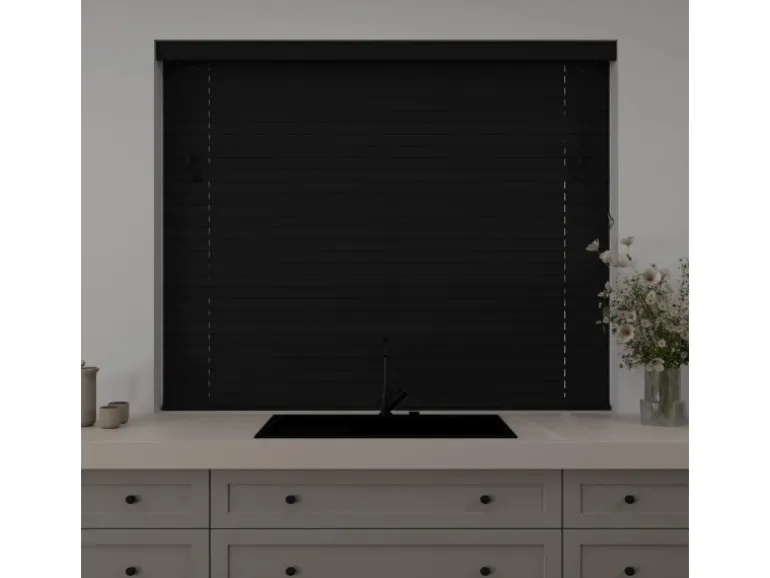 Cocoon Home Concepts Holz Jalousien 100 x 175 50mm Lamellen Schwarz