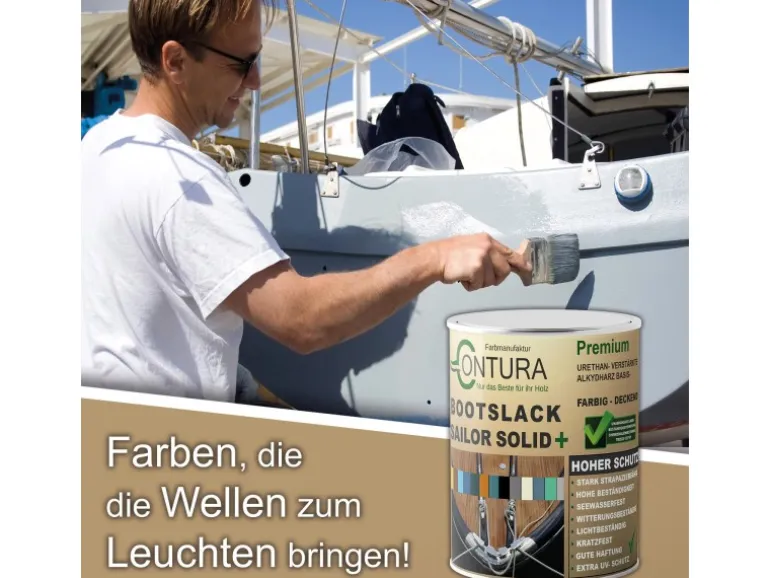 Contura Bootslack Farbig Yacht Buntlack Metall Holz GFK Boot Glänzend 2,5 Liter Anthrazitgrau RAL 7016 Analog