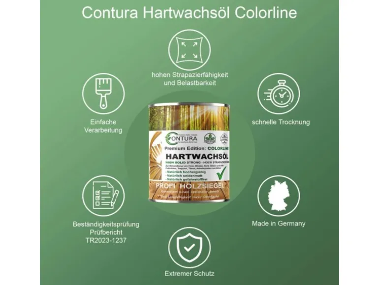 Contura Hartwachsöl Colorline FARBIG Fußbodenöl Parkettöl Möbelöl Holzöl 2,5 Liter 02 Raucheiche