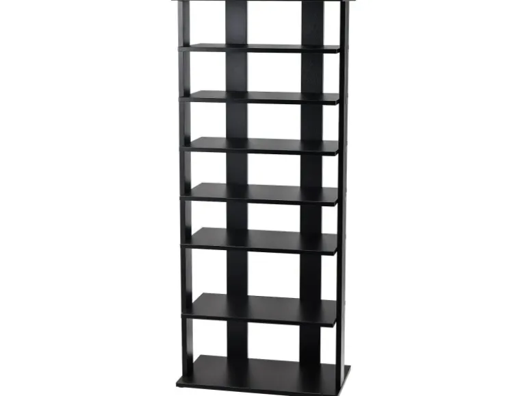 Costway 8 Stufiges Schuhregal Höhenverstellbar Holz Schwarz Doppel