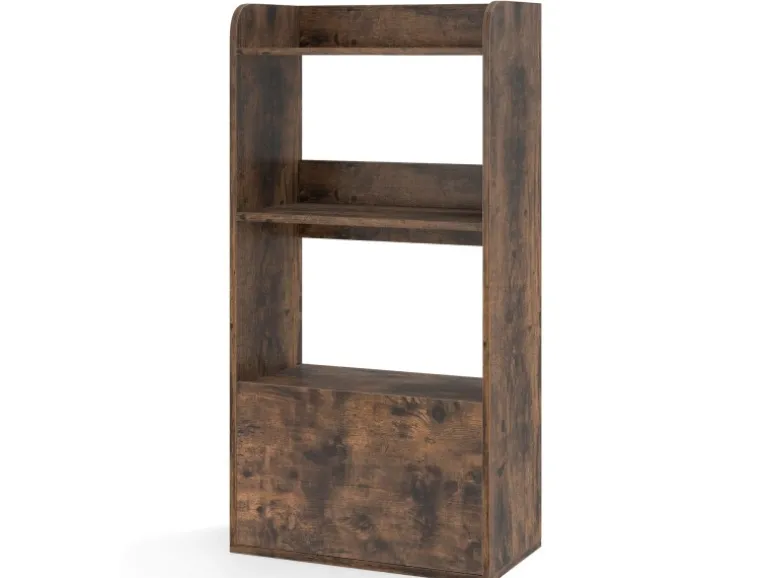 Costway Bücherregal mit Schublade 55 x 29 x 105 cm Rustikales Braun