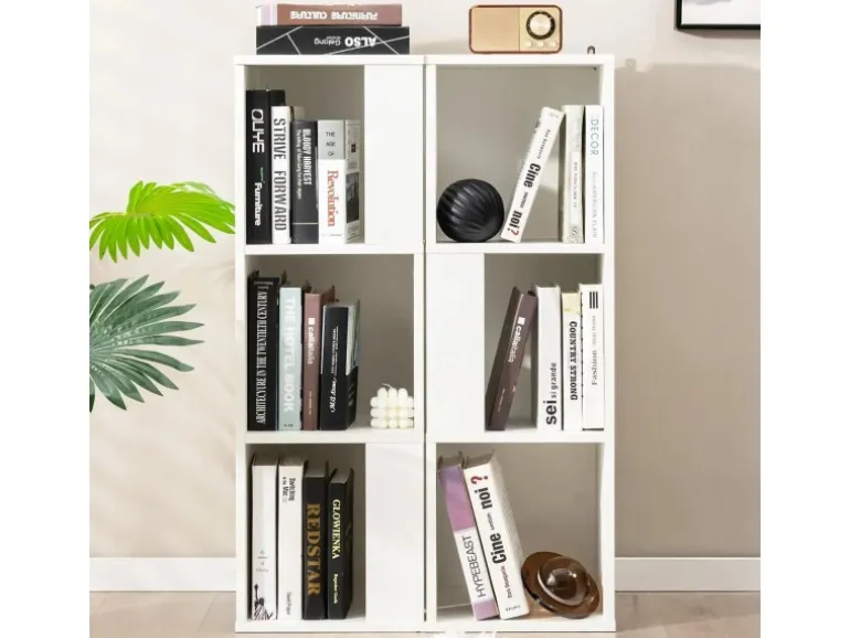 Costway 2er Set Bücherregal Aus Holz mit 3 Ebenen & Kippsicherung Weiß