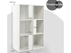 Costway 2er Set Bücherregal Aus Holz mit 3 Ebenen & Kippsicherung Weiß