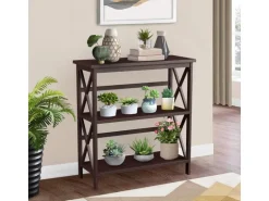 Costway Konsolentisch Holz 79 x 32 x 86 cm Braun