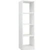 Costway Regal mit 4 Fächern Bücherregal Holz 38 x 142 x 33 cm Weiß