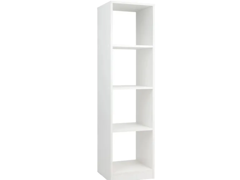 Costway Regal mit 4 Fächern Bücherregal Holz 38 x 142 x 33 cm Weiß