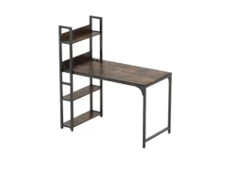 Costway Schreibtisch mit Ladestation Braun