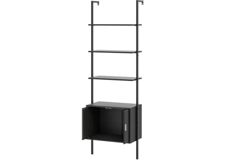 Costway 5-Stöckiges Leiterregal Bücherregal 60 x 35 x 184cm Schwarz