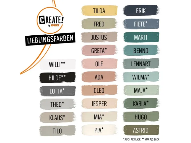 CREATE! by OBI Buntlack Lieblingsfarbe Pia Elfenbeinweiß Seidenmatt 0,75 l