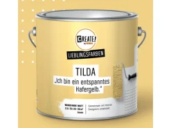 CREATE! by OBI Lieblingsfarben Wandfarbe Tilda Hafergelb matt 2,5 l