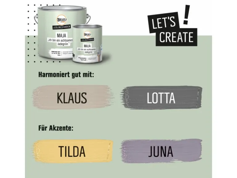 CREATE! by OBI Lieblingsfarben Buntlack Maja Jadegrün seidenmatt 750ml
