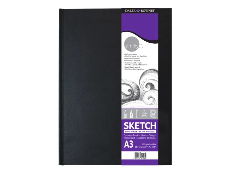 Daler-Rowney Simply Skizzenbuch Mittlere Körnung Hardcover A3