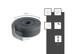 Daprona Lüftungsband Traufgitter 60m x 80mm PVC Gerollt Schwarz