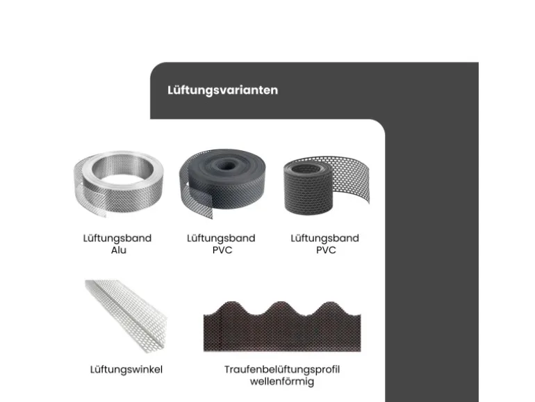 Daprona Traufenbelüftungsprofil Wellenförmig 105cm PVC Schwarz