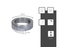 Daprona Vogelschutzgitter Lüftungsband 120m x 50mm Aluminium Silber