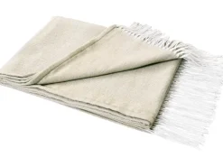 Decke mit Fransen 120 cm x 160 cm Beige