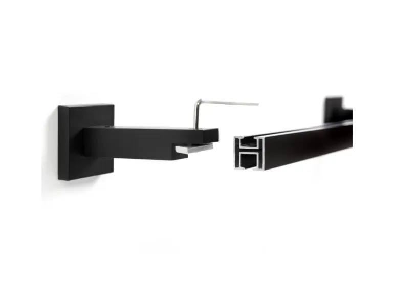Deco-Raum Gardinenschiene nach Maß 1-Lauf Cube Schwarz 240cm