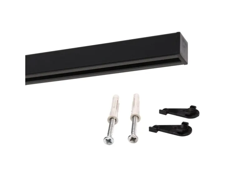Deco-Raum Gardinenschiene nach Maß 1-Lauf Square Schwarz 160cm