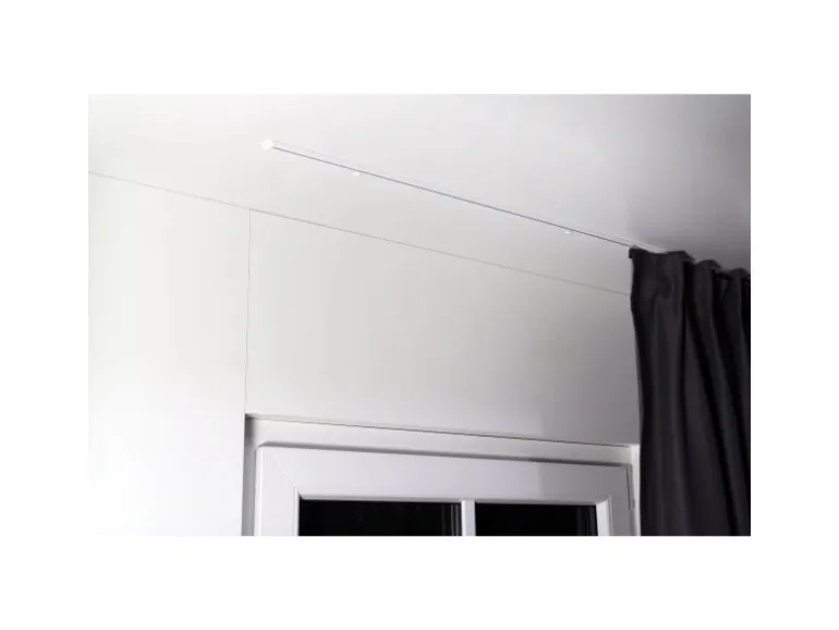 Deco-Raum Gardinenschiene nach Maß 1-Lauf Deckenmontage Minimal Weiß 450cm