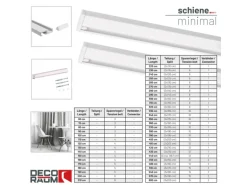 Deco-Raum Gardinenschiene nach Maß 1-Lauf Deckenmontage Minimal Weiß 280cm