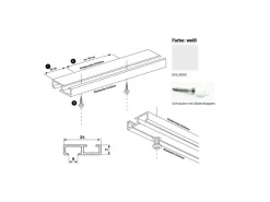 Deco-Raum Gardinenschiene nach Maß 1-Lauf Deckenmontage Minimal Weiß 240cm