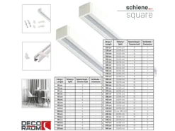 Deco-Raum Gardinenschiene nach Maß 1-Lauf Square Weiß 480cm