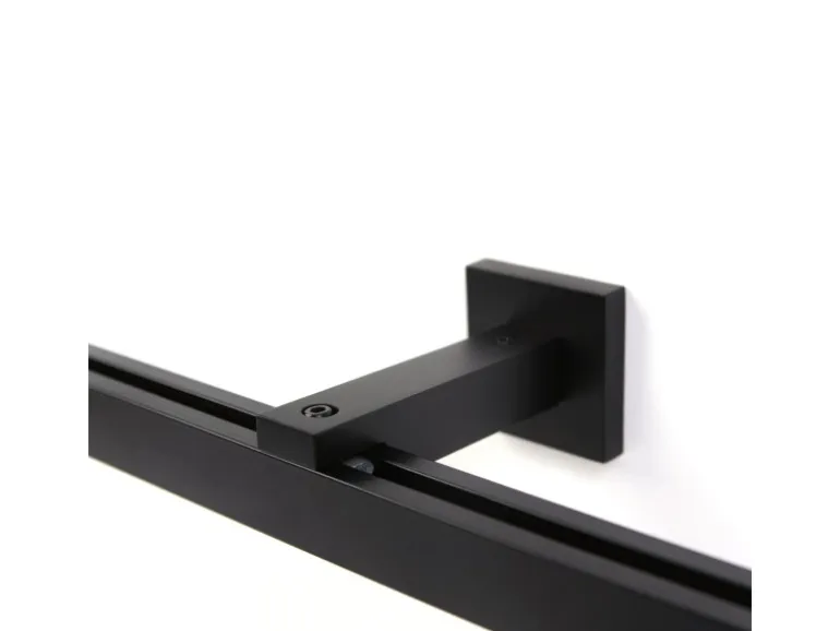 Deco-Raum Gardinenschiene nach Maß 1-Lauf Cube Schwarz 130cm