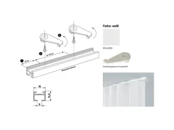 Deco-Raum Gardinenschiene nach Maß 1-Lauf Square Weiß 220cm