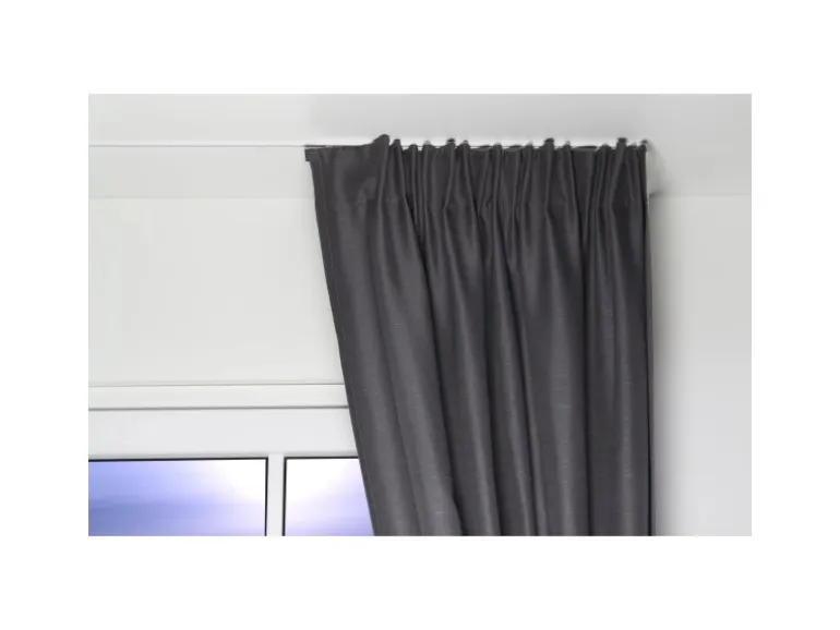 Deco-Raum Gardinenschiene nach Maß 1-Lauf Deckenmontage Minimal Weiß 70cm