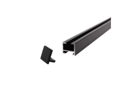 Deco-Raum Gardinenschiene nach Maß 1-Lauf Square Schwarz 310cm