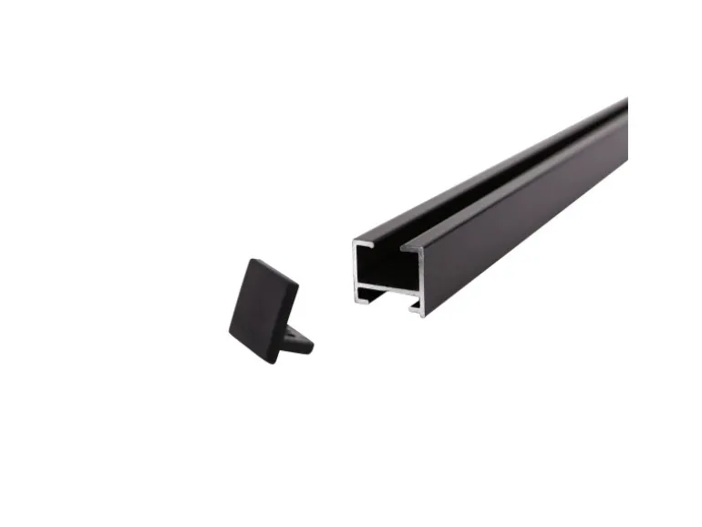 Deco-Raum Gardinenschiene nach Maß 1-Lauf Square Schwarz 310cm