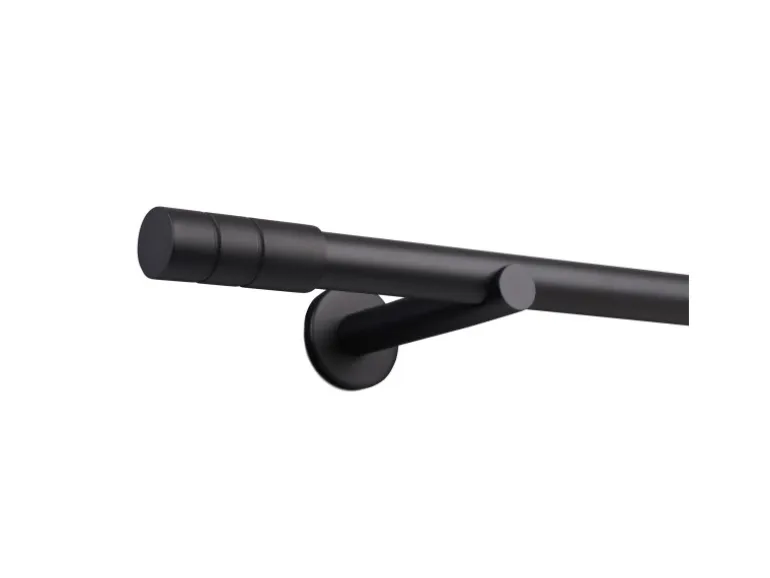 Deco-Raum Gardinenstange nach Maß 1-Lauf Zylinder Ø 25mm Schwarz 440cm